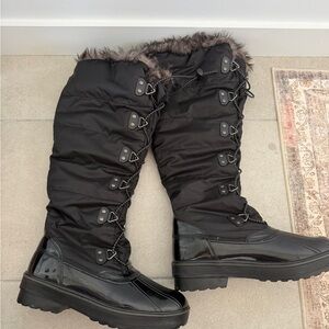 Aldo Black Winter & Rain Boots with Faux Fur Trim